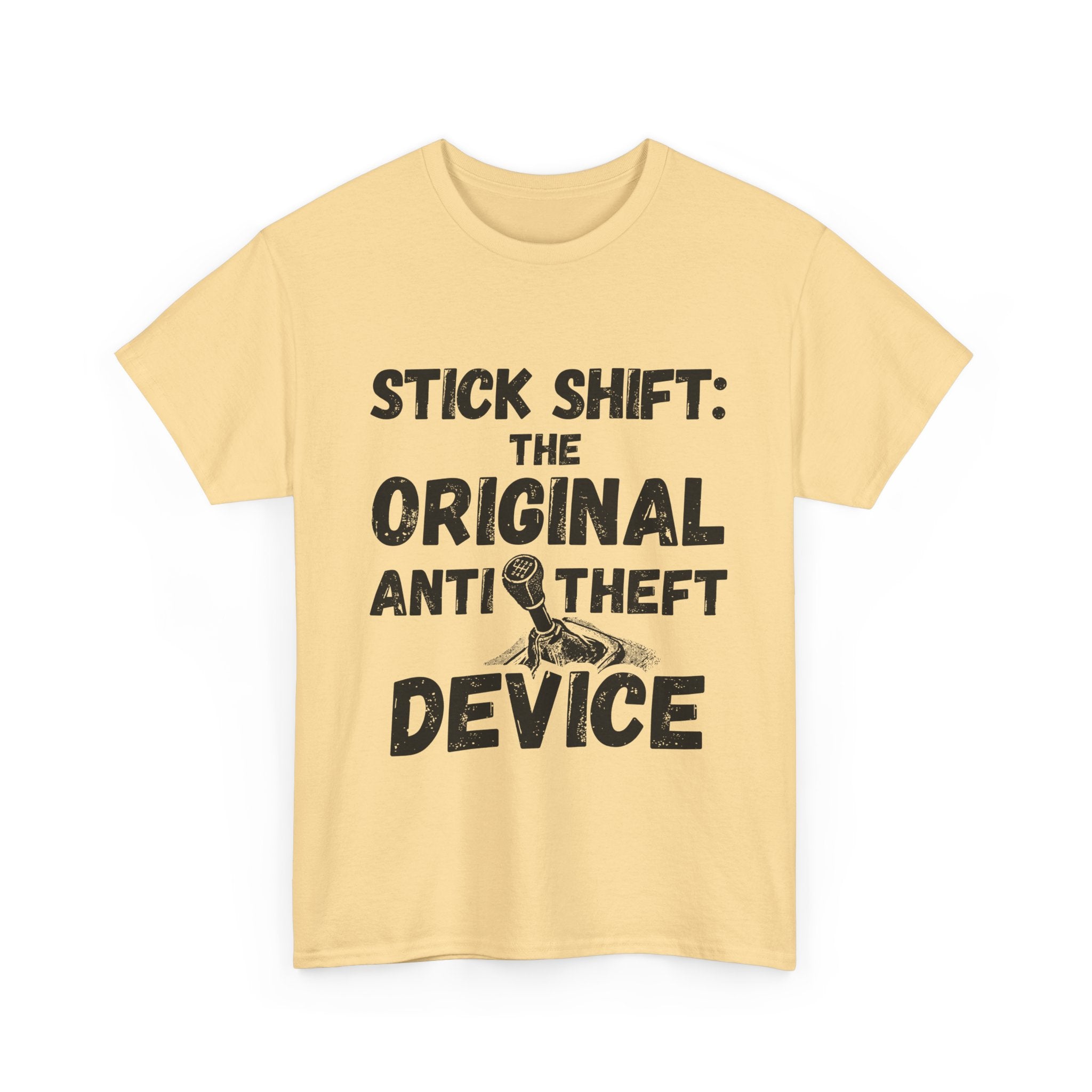 Stick Shift The Original Anti Theft Device - Heavy Cotton T-Shirt